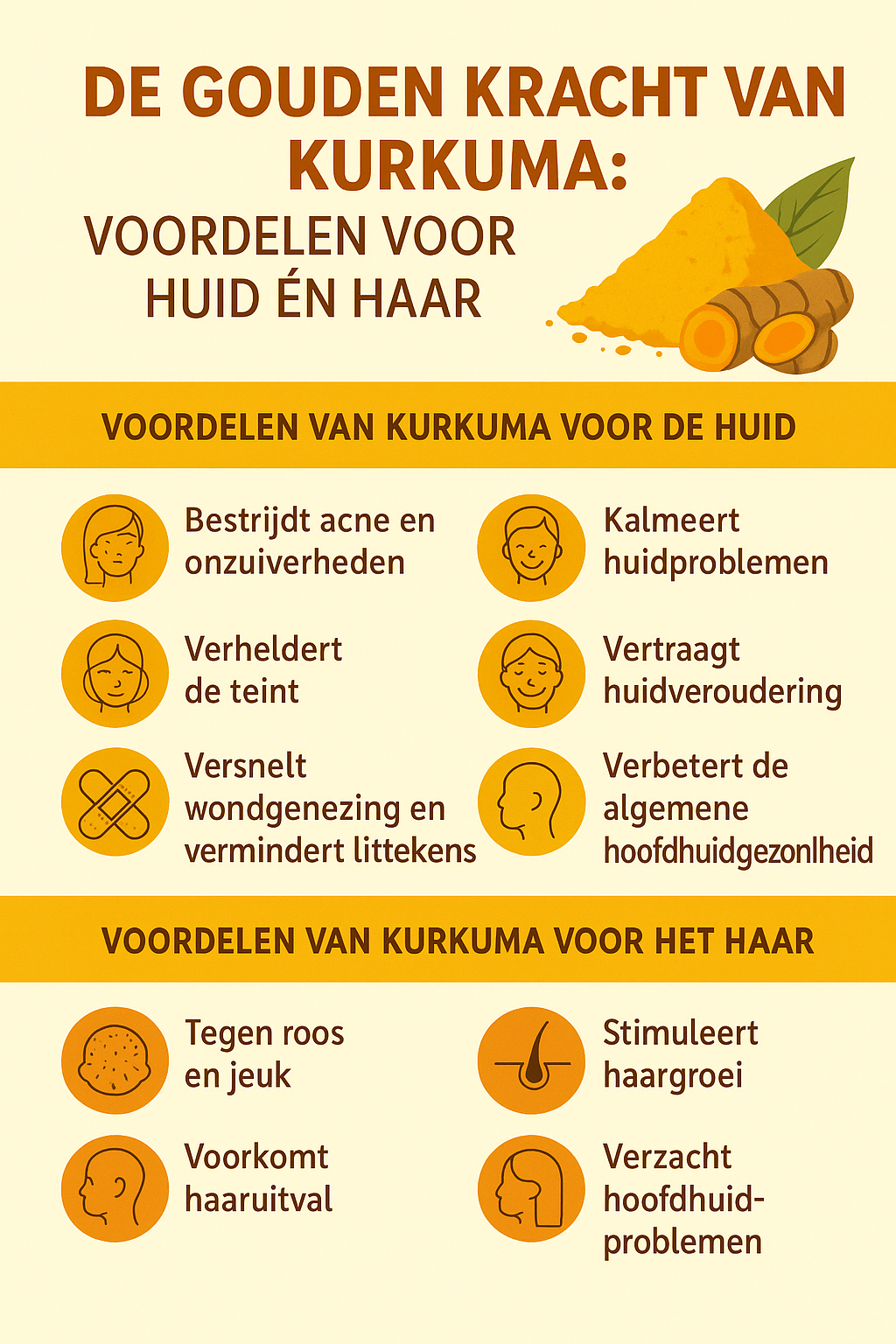De Gouden Kracht van Kurkuma: Voordelen voor Huid én Haar