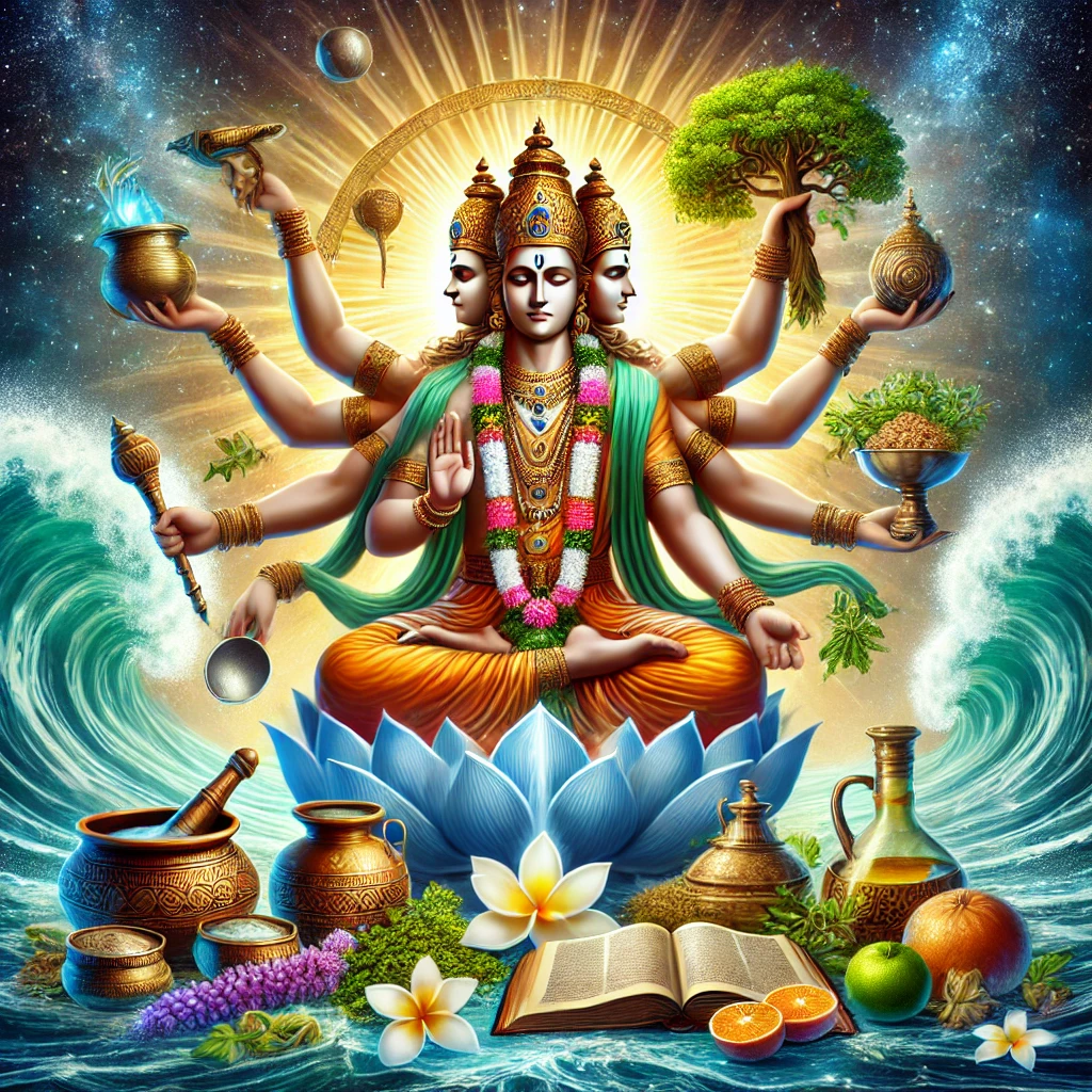 Lord Dhanvantri - arts en vader van Ayurveda