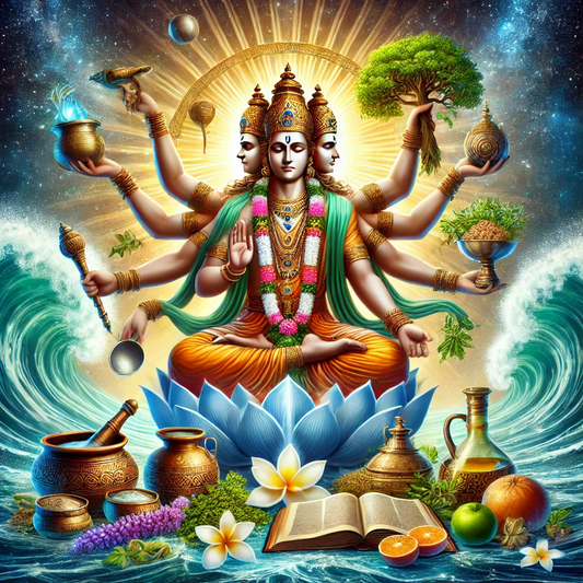 Lord Dhanvantri - arts en vader van Ayurveda