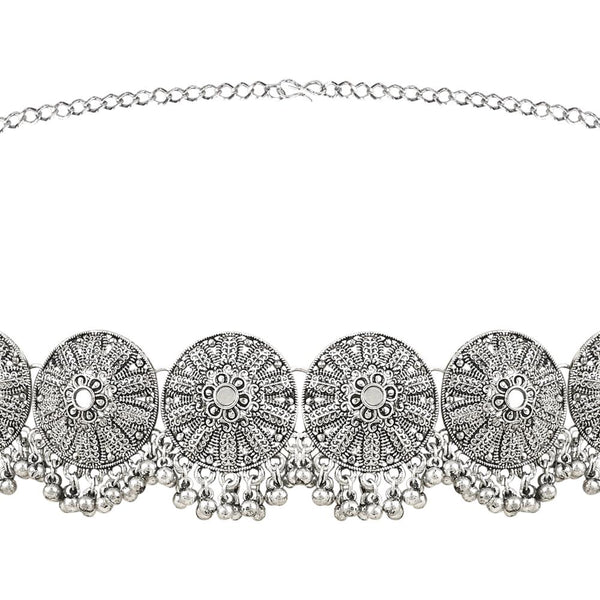 Buikketting geoxideerd zilver