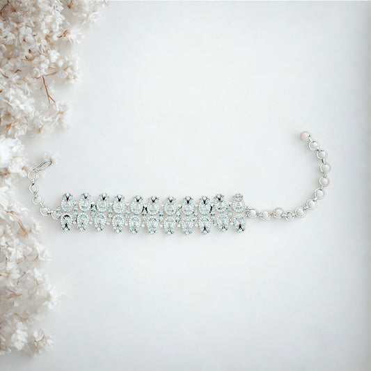 Amerikaanse diamanten armband met tweekleurige rhodiumplating