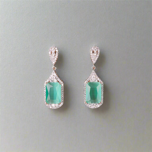 Cubic Zirconia Klassieke Oorbel met Rhodium Plating