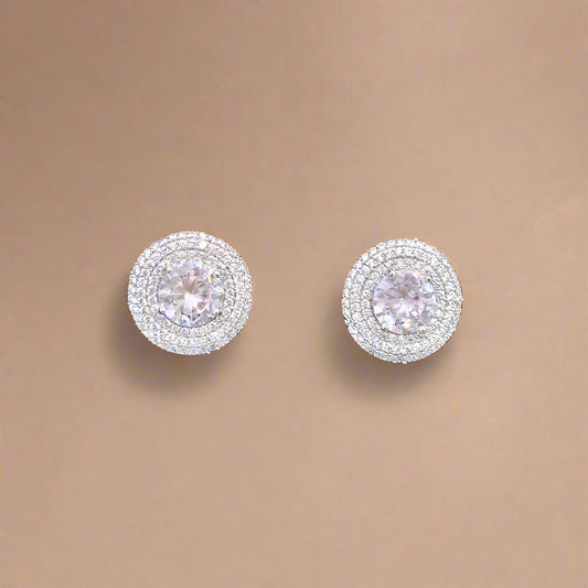 Cubic Zirconia Tops met Rhodium Plating