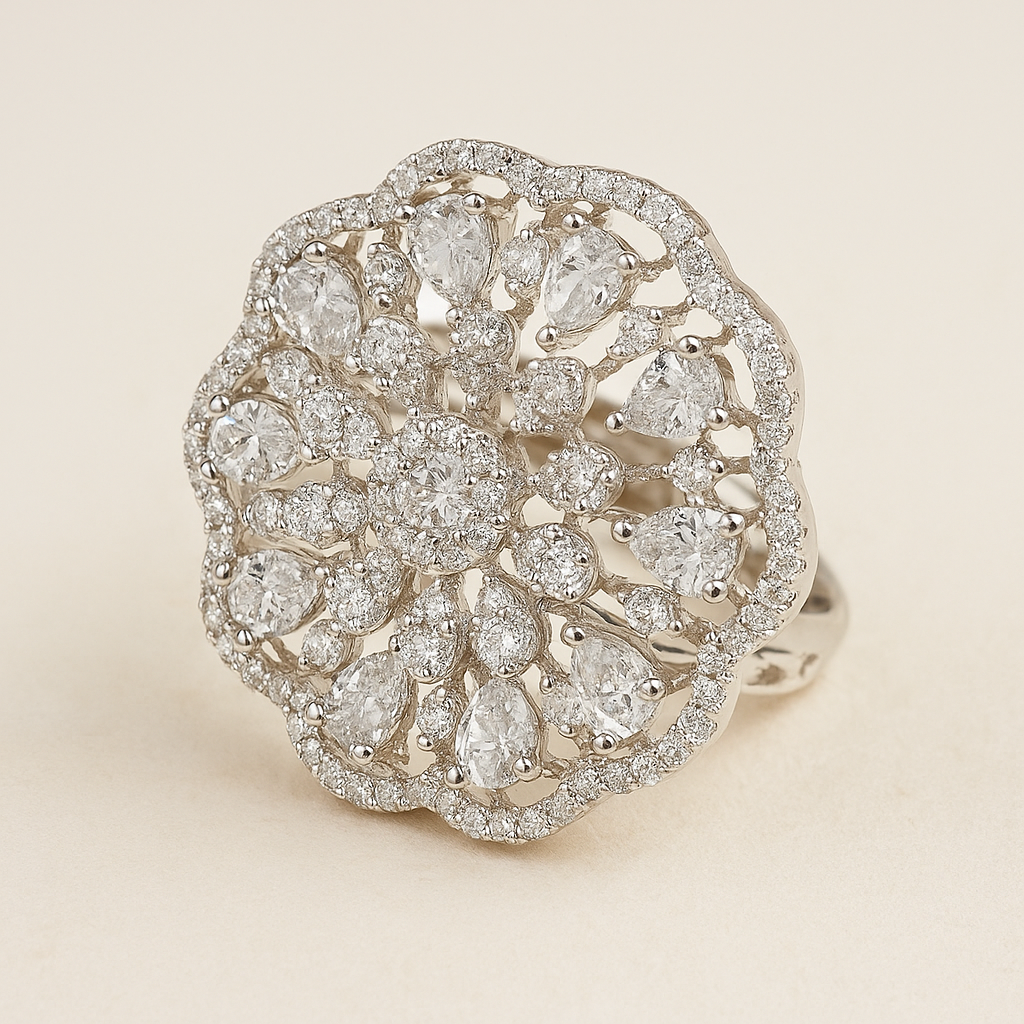 Verstelbare Ring Rhodium Plating