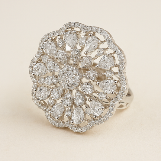 Verstelbare Ring Rhodium Plating