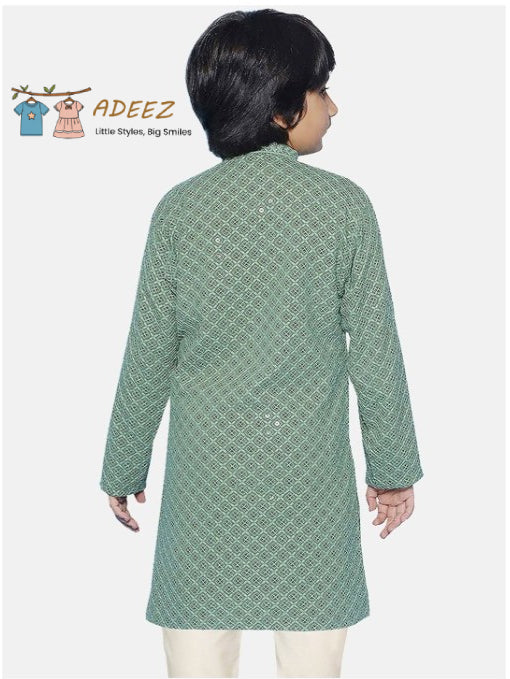 Mint Green Kurta – Boys Size 9 (Top Only)