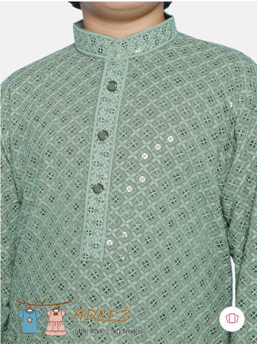 Mint Green Kurta – Boys Size 9 (Top Only)