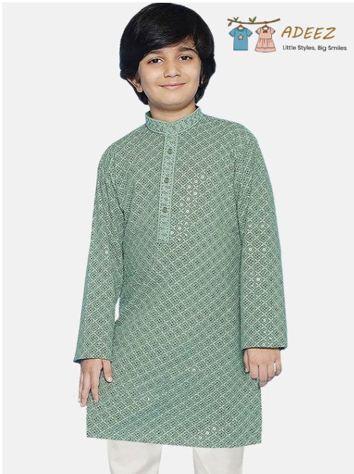 Mint Green Kurta – Boys Size 9 (Top Only)