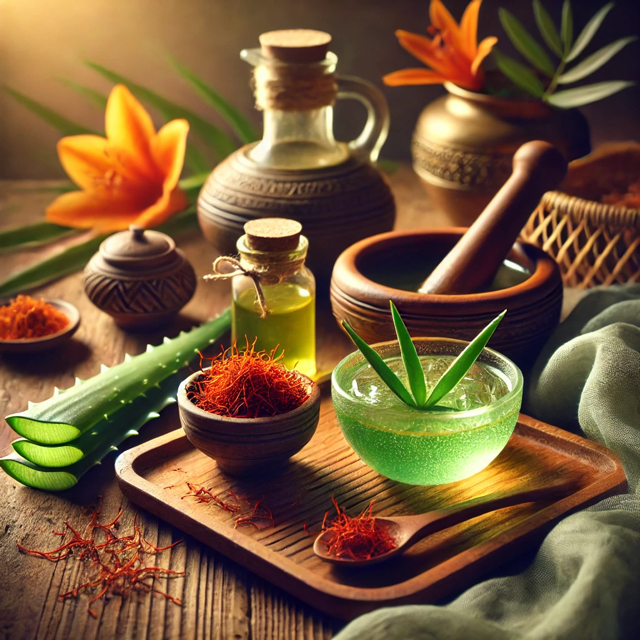 Aloëvera en Saffraan - Ayurveda en je huid
