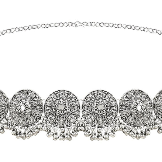 Buikketting geoxideerd zilver