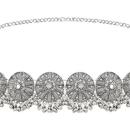 Buikketting geoxideerd zilver