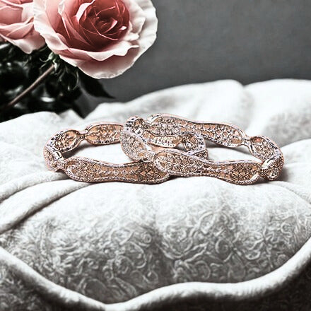 Amercian diamond armbanden - 2 stuks - zilverkleurig