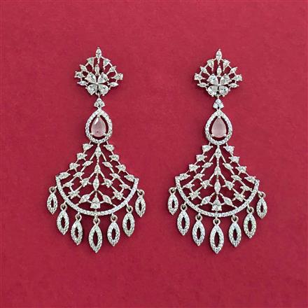 Cubic Zirconia Klassieke Oorbellen met Rhodium Plating