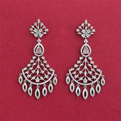 Cubic Zirconia Klassieke Oorbellen met Rhodium Plating