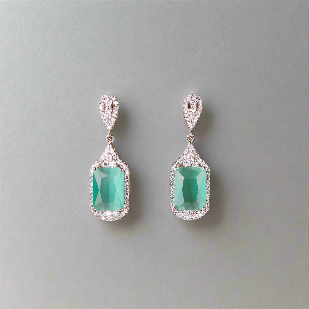 Cubic Zirconia Klassieke Oorbel met Rhodium Plating