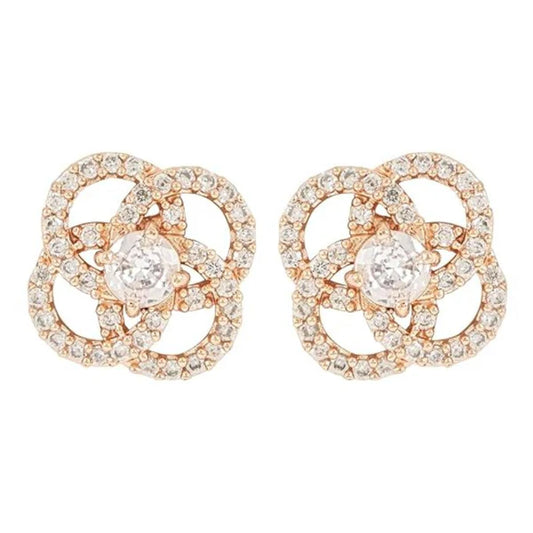 Oorstuds met diamantjes - goud met witte stenen