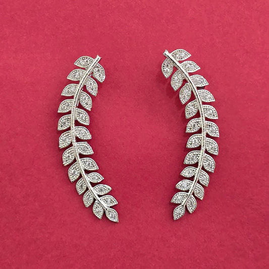 Earcuff met 2-Tone Rhodium Plating