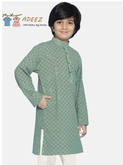 Mint Green Kurta – Boys Size 9 (Top Only)