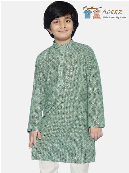 Mint Green Kurta – Boys Size 9 (Top Only)